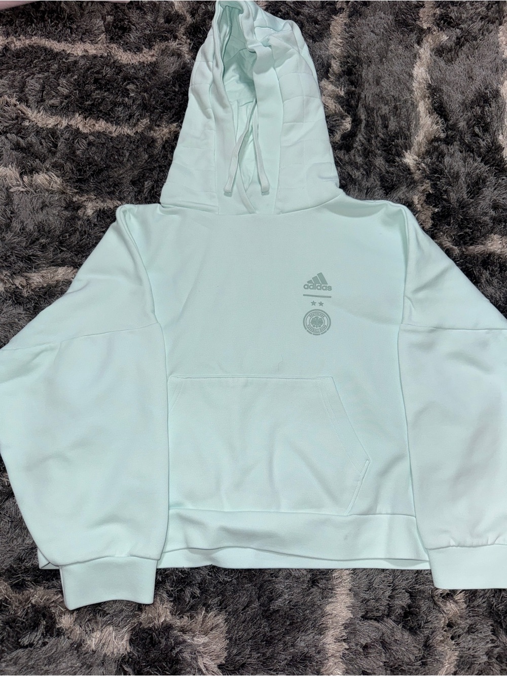adidas Women's Light Mint Green Hoodie with Front Pocket